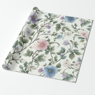 Mjuk pastellGult och blå botaniska vindesign Presentpapper