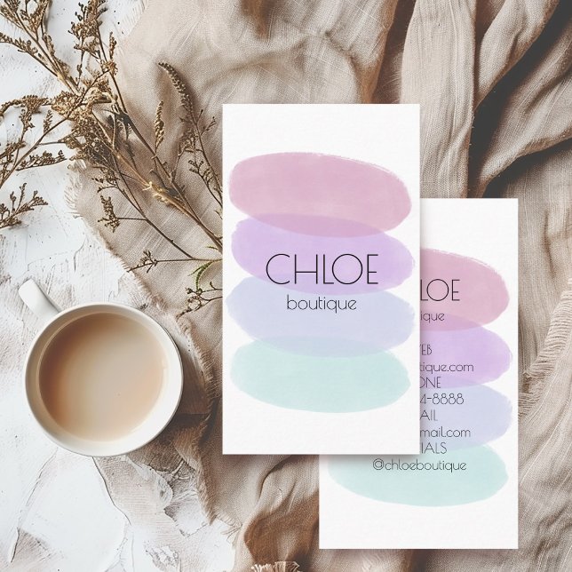 Mjuk pastellmålning Abstrakt Former Vattenfärg Visitkort (Soft Pastel Painting Abstract Shapes Watercolor Business Card
)