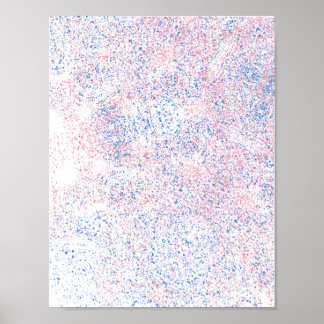 Mjuk pastellrosa och blå abstrakt fläckig väggkons poster
