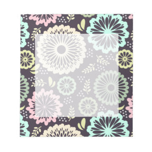 Mjuk pastellrosa och Vintage av tealblommor Botani Anteckningsblock