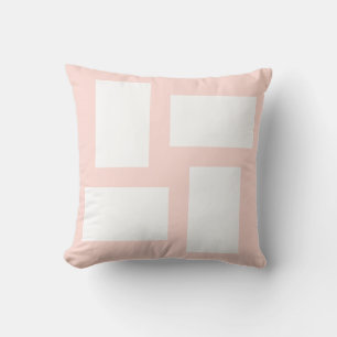 Mjuk pastellrosa och vit abstrakt design kudde
