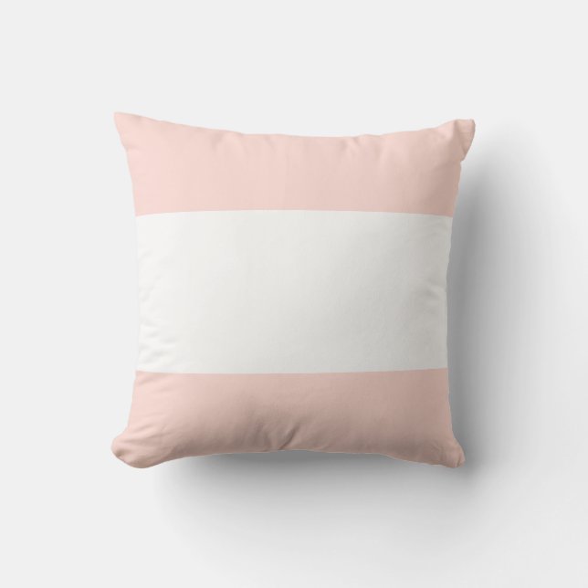Mjuk pastellrosa och vit stapeldesign kudde (Framsida)