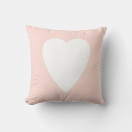 Mjuk Pastellrosa & Vit Hjärtformad Design Kudde