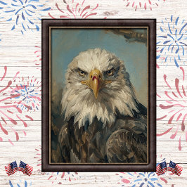 Mjuk patriotisk porträttkonst av vit huvudörn poster