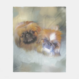 Mjuk Pekingese Duo Fleecefilt
