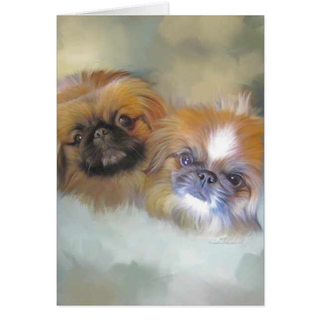 Mjuk Pekingeserduo Hälsningskort (Framsidan)