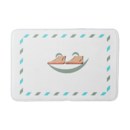 Mjuk penselmatta med dekorativ ram badrumsmatta