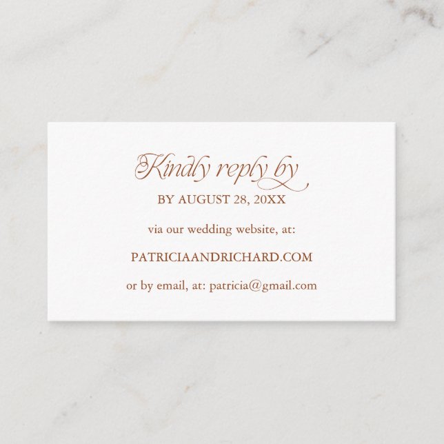 Mjuk Persika Minimalistisk Online RSVP Bröllopsweb Tilläggskort (Framsida)