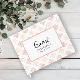 Mjuk persikorosa damask gästböcker