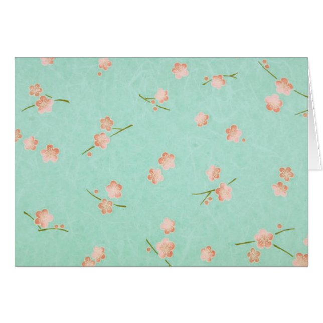 Mjuk Petalspersika & Aqua Hälsningskort (Framsidan Horizontal)