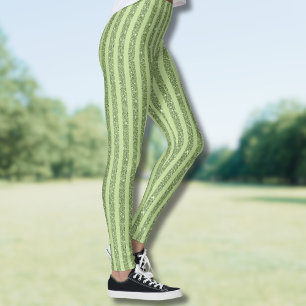 Mjuk pistazjglitterstil minimalistisk mönster leggings