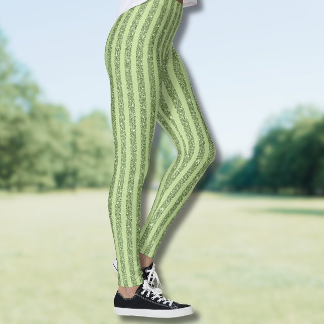 Mjuk pistazjglitterstil minimalistisk mönster leggings (Skapare uppladdad)