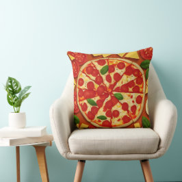 Mjuk pizza vegan tomato-ost med skarp färg kudde