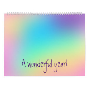Mjuk prismatisk regnbågsstrålande inspirationsk kalender