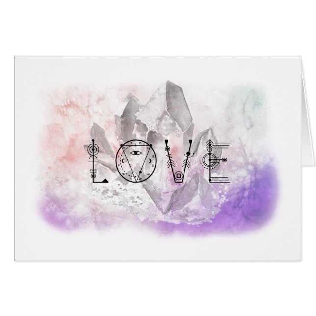 Mjuk purpurfärgad rosa lavendel för *~*KÄRLEK Hälsningskort (Framsidan Horizontal)