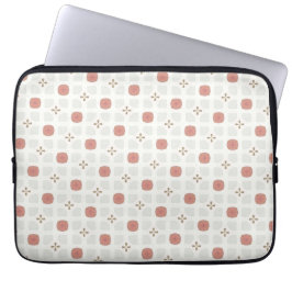 Mjuk röd och beige blomstergeometrisk kakel mönste laptop fodral