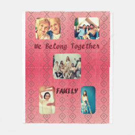 Mjuk röd retro-geometrisk design fleecefilt