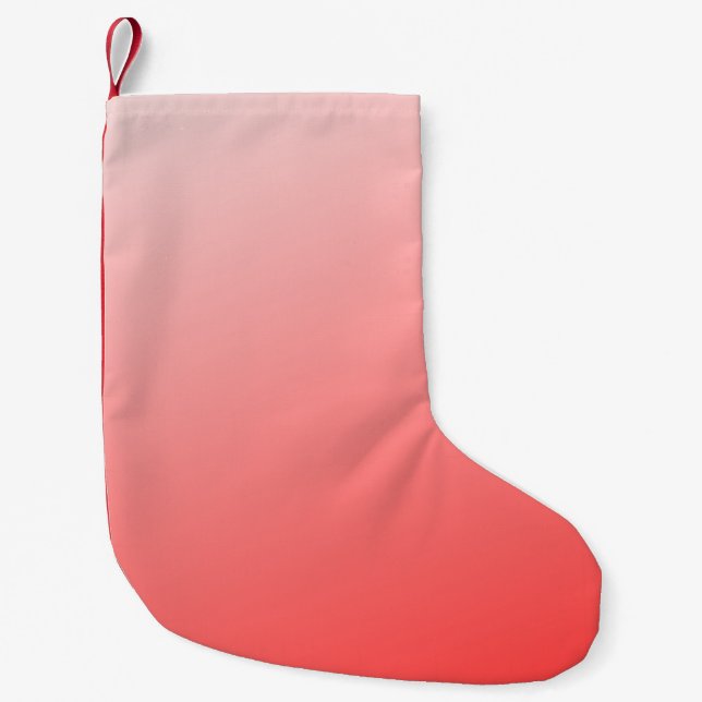 Mjuk röd rosa gradientbakgrund minimal abstrakt liten julstrumpa (Framsidan)
