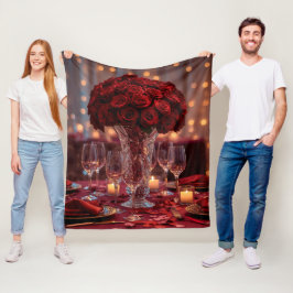 Mjuk röd rosenmysig valentinromantisk varm filt