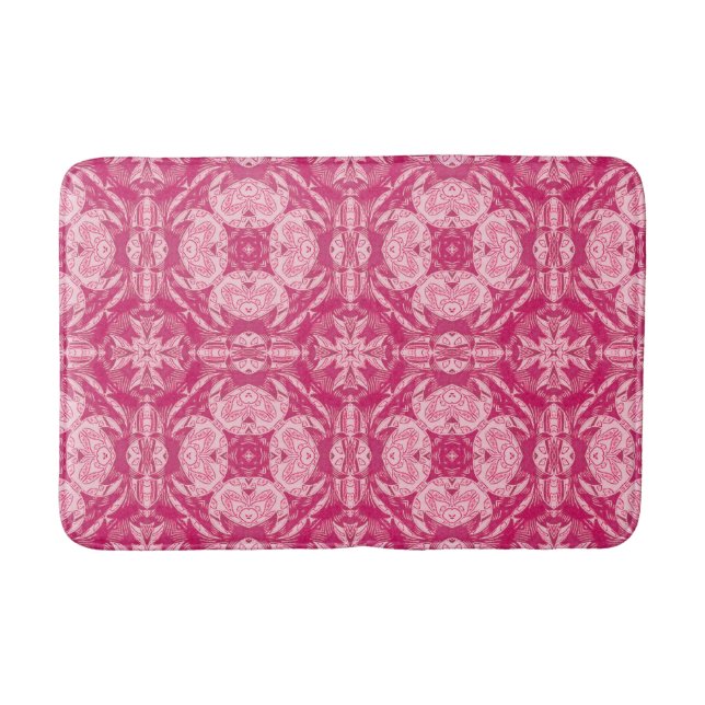 Mjuk Rosa Abstrakt Blommigt Mandala Mönster Badrumsmatta (Framsidan)