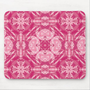 Mjuk Rosa Abstrakt Blommigt Mandala Mönster Musmatta