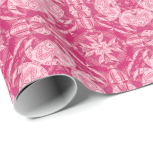 Mjuk Rosa Abstrakt Blommigt Mandala Mönster Presentpapper