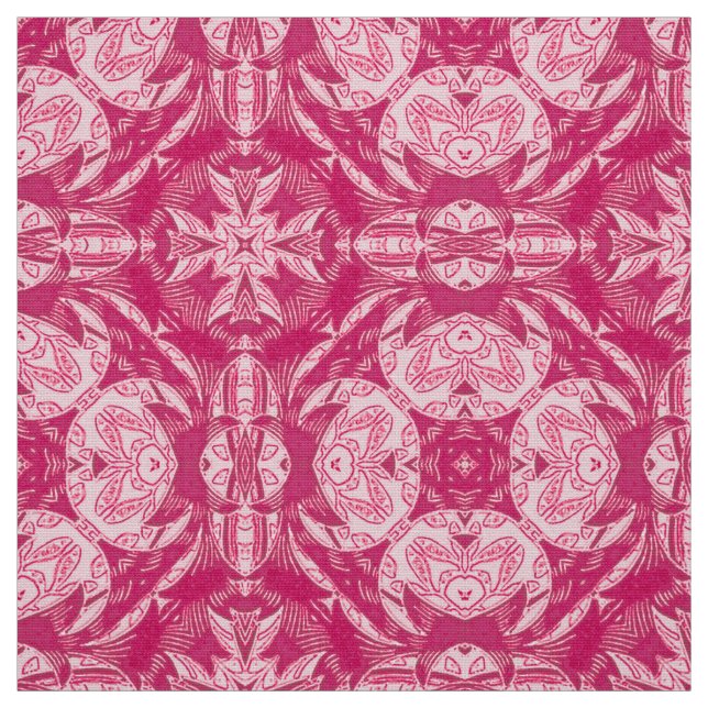 Mjuk Rosa Abstrakt Blommigt Mandala Mönster Tyg (Provkarta)