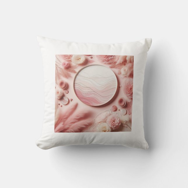 Mjuk Rosa Aesthetic Tapet" Kudde (Framsida)