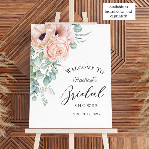 Mjuk Rosa Akvarell Blommig Brudtjejsoaré Poster
