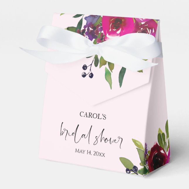 Mjuk Rosa Akvarell Blommig Förmånslåda Presentaskar (Framsidan Sidan)
