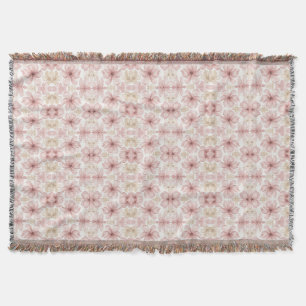 Mjuk Rosa Akvarell Blommig Konst Filt