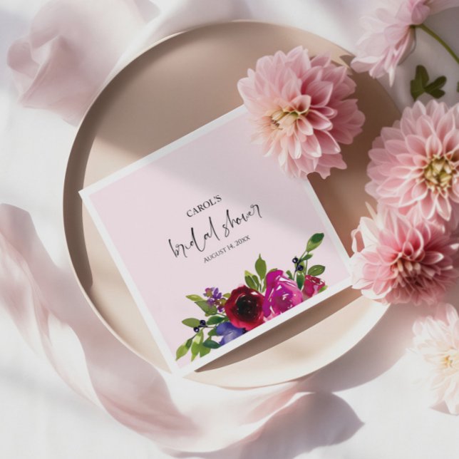Mjuk Rosa Akvarell Blommig Pappersservett (Skapare uppladdad)