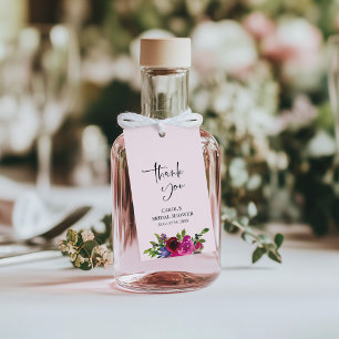 Mjuk Rosa Akvarell Blommig Presenttagg Presentetikett