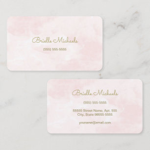 Mjuk Rosa Akvarell Minimalistisk Visitkort