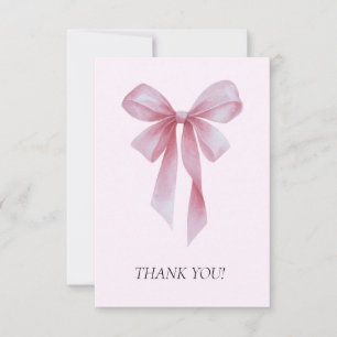 Mjuk Rosa Båge Flick Baby Shower Tack Kort