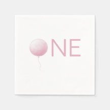 Mjuk Rosa Ballong Modern Flickas Första Födelsedag