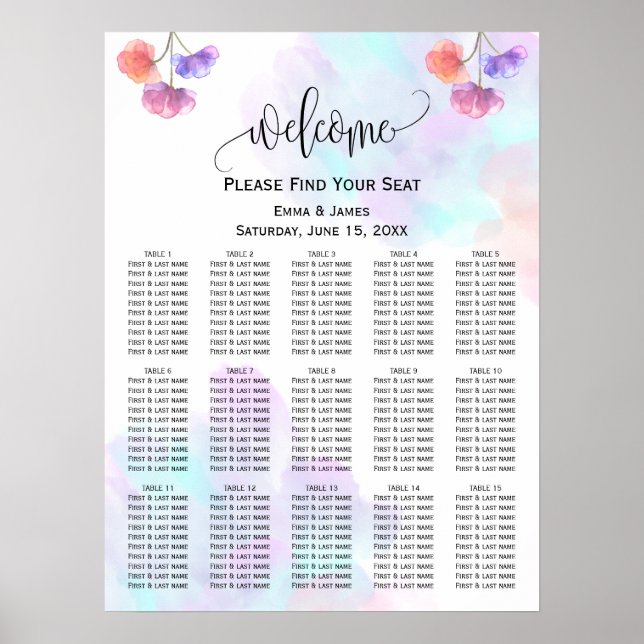 Mjuk rosa blå bröllopsinbjudan magremmar poster (Framsidan)