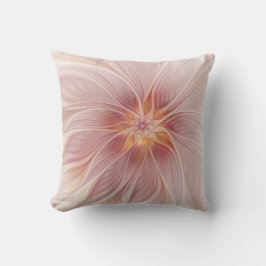 Mjuk rosa blomdröm abstrakt fraktalkonst blomma kudde