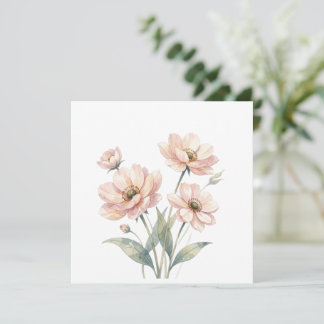 Mjuk Rosa Blommig Akvarellbukett Konst