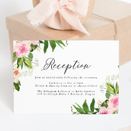 Mjuk Rosa Blommig Bröllopsmottagning Tilläggskort