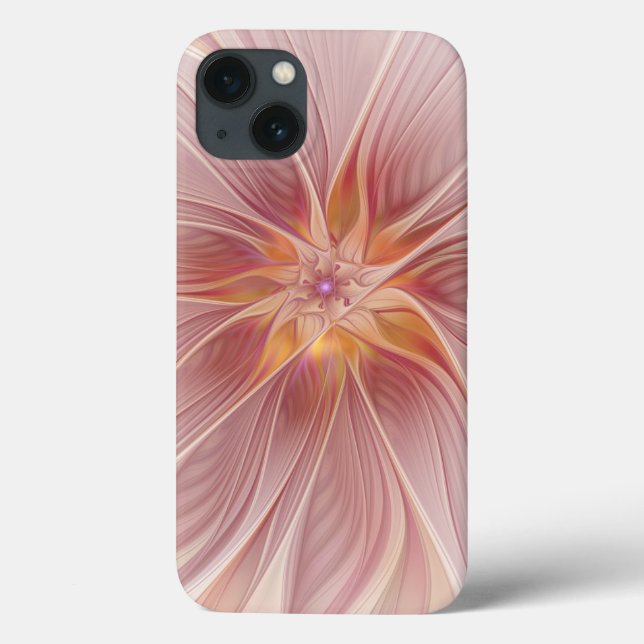 Mjuk Rosa Blommig Dröm Abstrakt Fraktal Konst Blom (Baksida)