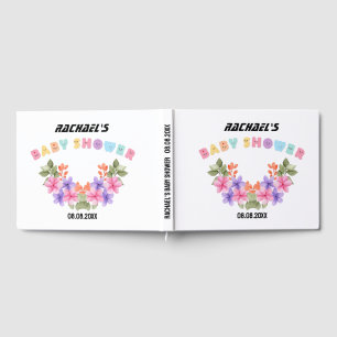 Mjuk Rosa Blommig Flick Bebis Badrum Gästböcker