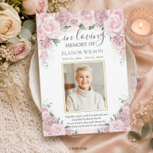 Mjuk Rosa Blommig Foto Begravning Minnesstund