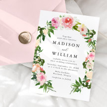 Mjuk Rosa Blommig Krans Bröllop