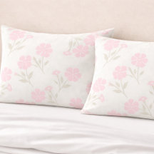 Mjuk Rosa Blommig Pufföverdrag
