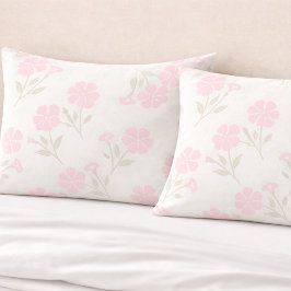 Mjuk Rosa Blommig Pufföverdrag