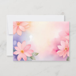 Mjuk Rosa Blommig Ram Vattenfärgskant Inbjudningar