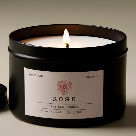 Mjuk Rosa Blommigt Boho Ro Kraft Candle-etiketter Rektangulärt Klistermärke