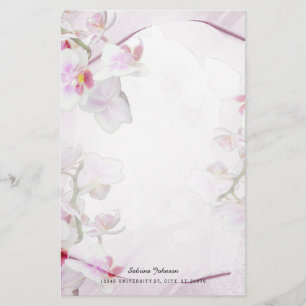 Mjuk rosa blommigt brevpapper