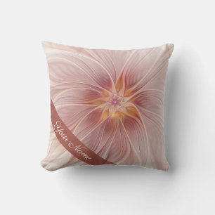 Mjuk Rosa Blommigt Dream Abstrakt Modern Flower Na Kudde